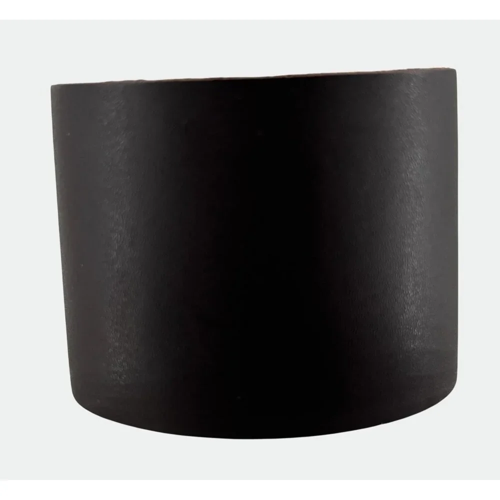 Wide Brown Leather Cuff Bracelet With Silver Snap Closure‎ Adjustable Fit